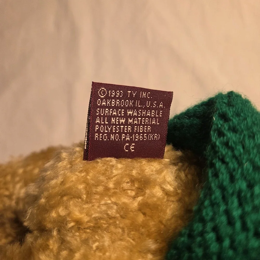 Ty Attic Treasures Blarney Irish Bear 1993 Jointed Plush With Tags Vintage